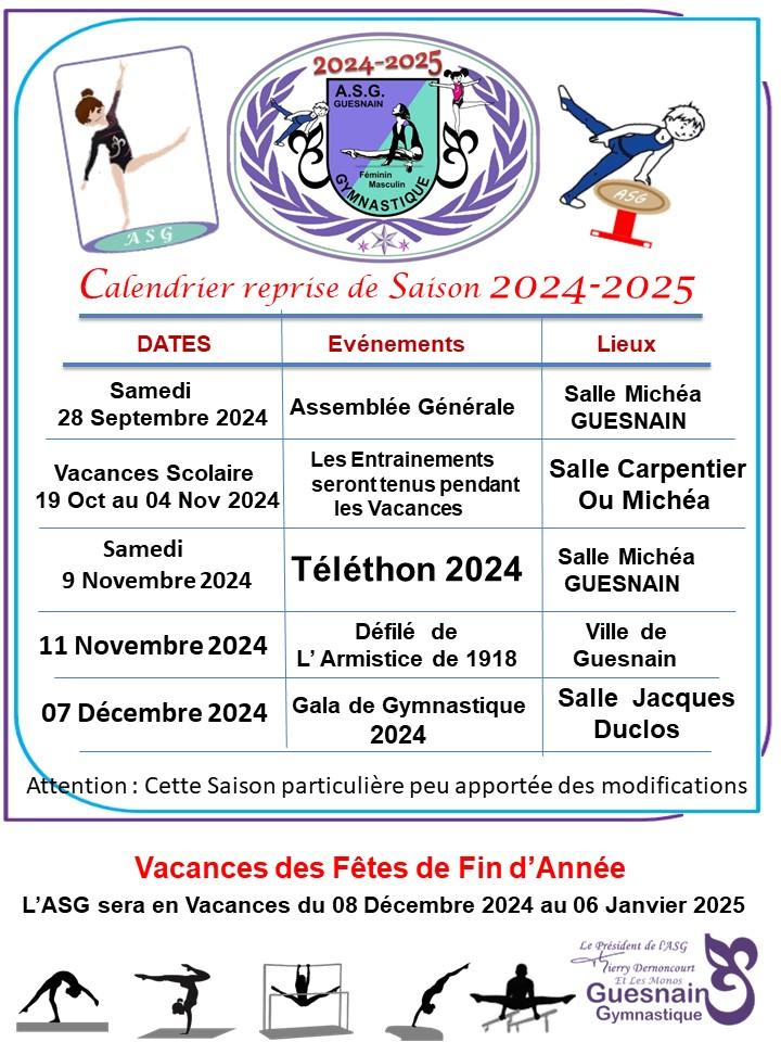 Calendrier 2024